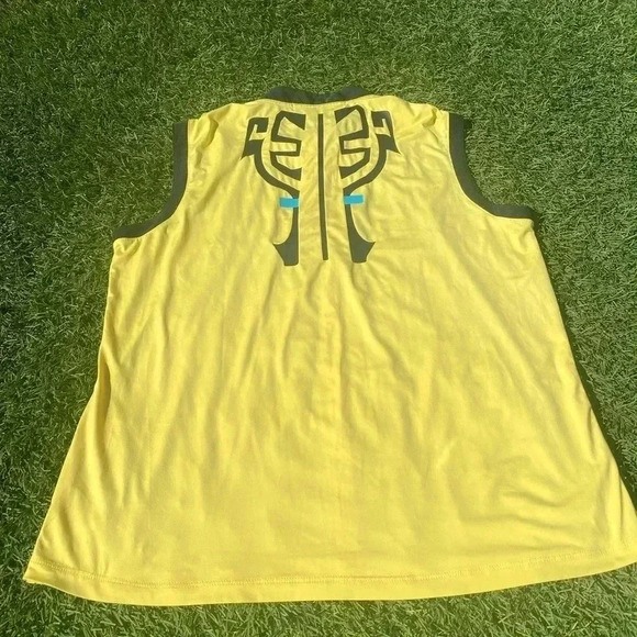 Jamie Sadock Womens Sleeveless Tank Top Yellow Black XL - Picture 5 of 5